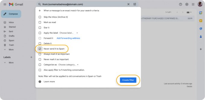 Gmail Save Settings